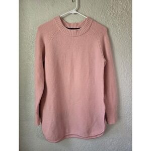 Tommy Hilfiger Pink Wool Blend Ribbed Knit Long Sleeve Sweater Tunic Size M